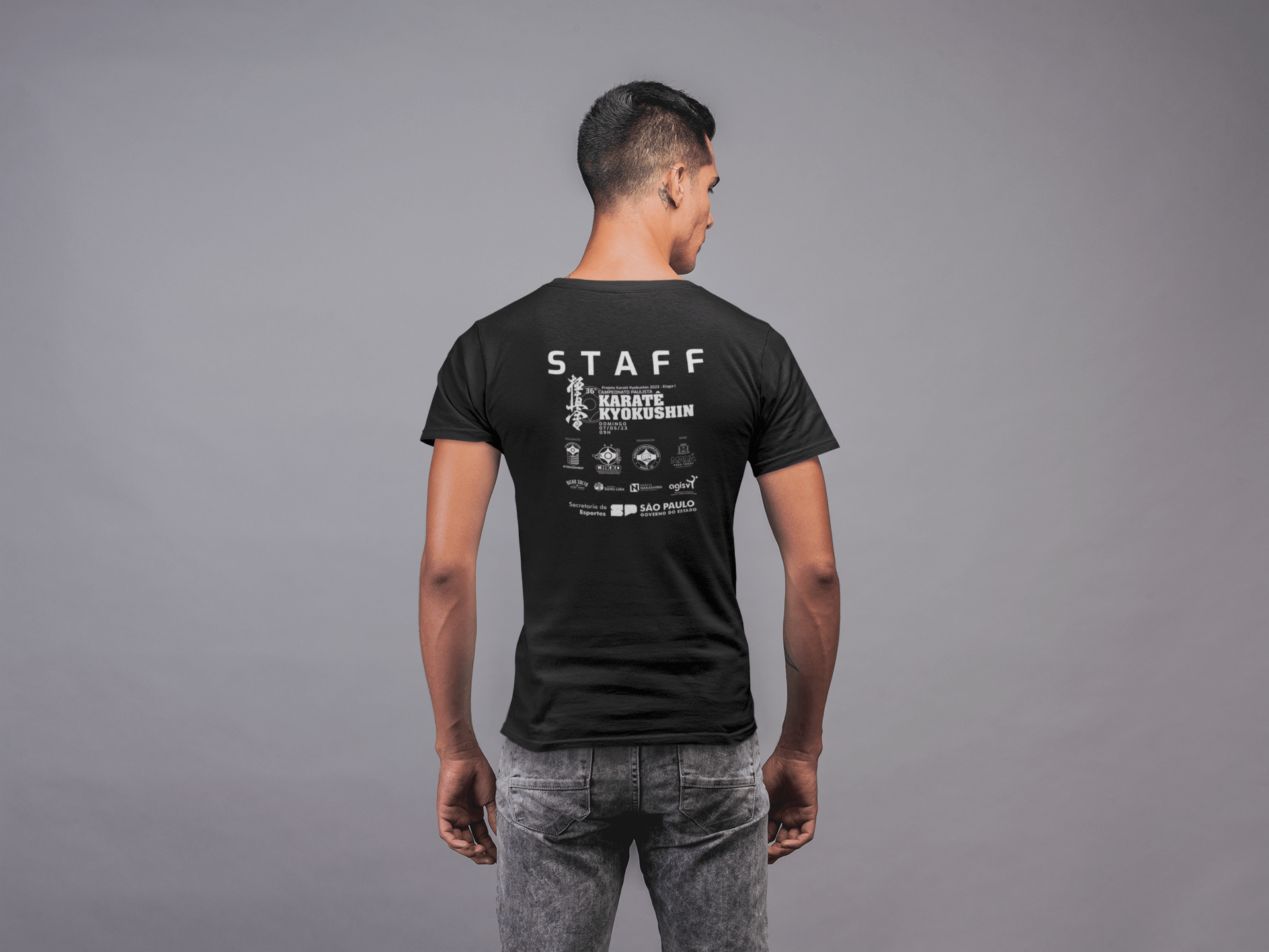 Camiseta Staff - 36° Campeonato Paulista  De Karatê Kyokushin (verso)